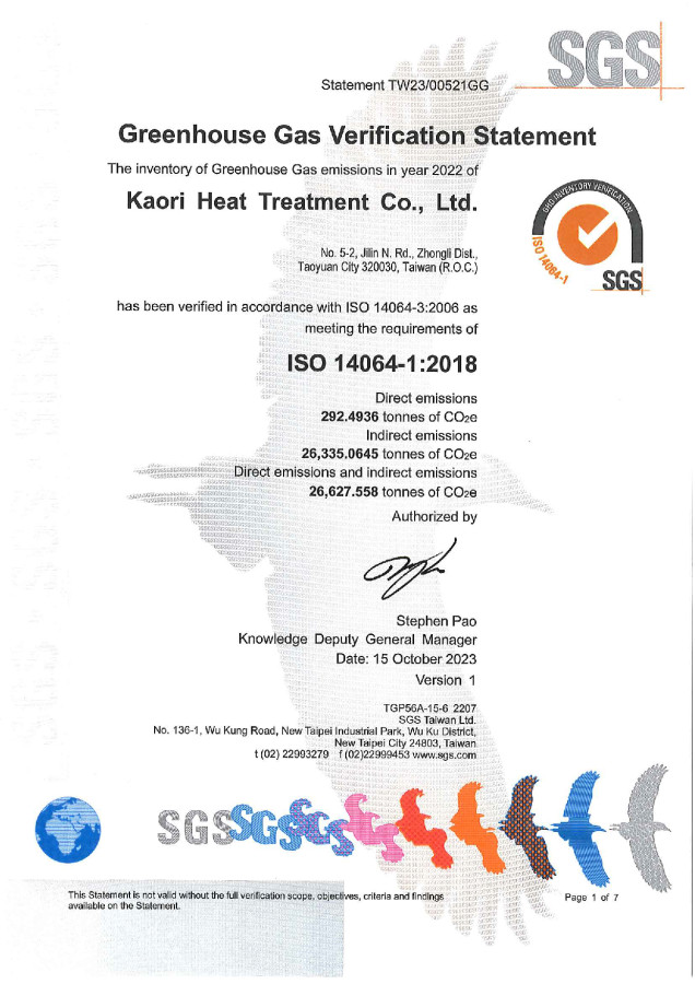 KAORI Greenhouse Gas Verification ISO14064-1
